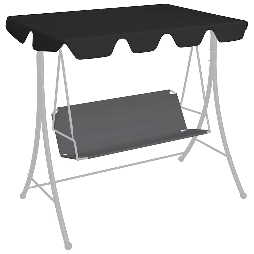 vidaXL Toit de rechange pour balancelle Noir 188/168x145/110 cm