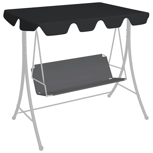vidaXL Toit de rechange pour balancelle Noir 188/168x145/110 cm