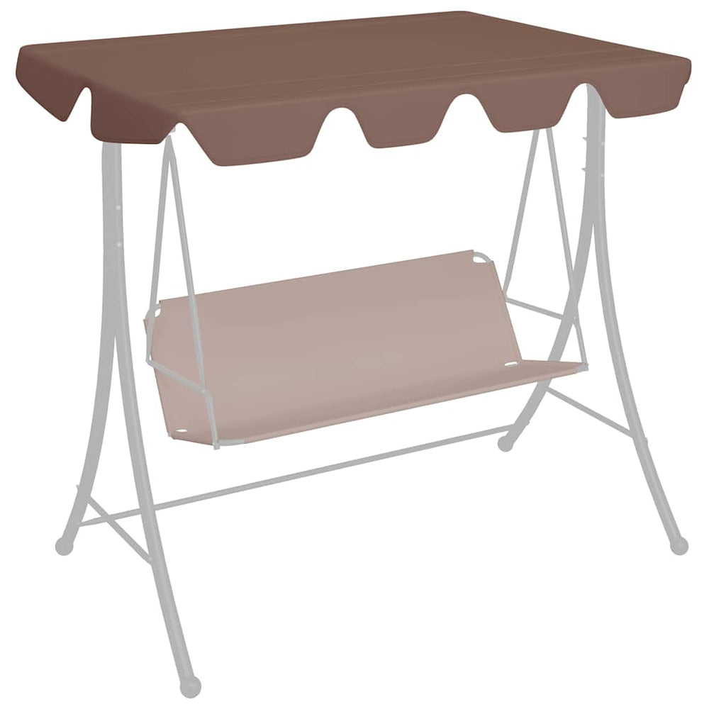 vidaXL Toit de remplacement pour balancelle Marron 188/168x145/110 cm
