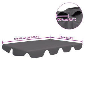 Ersatzdach für Hollywoodschaukel Anthrazit 150/130x105/70 cm