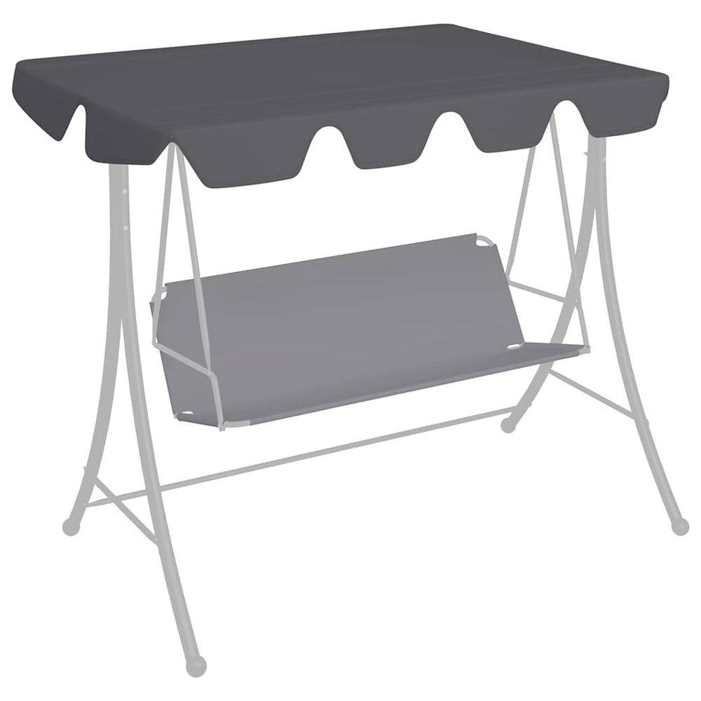 vidaXL Toit de rechange pour balancelle anthracite 150/130x105/70 cm