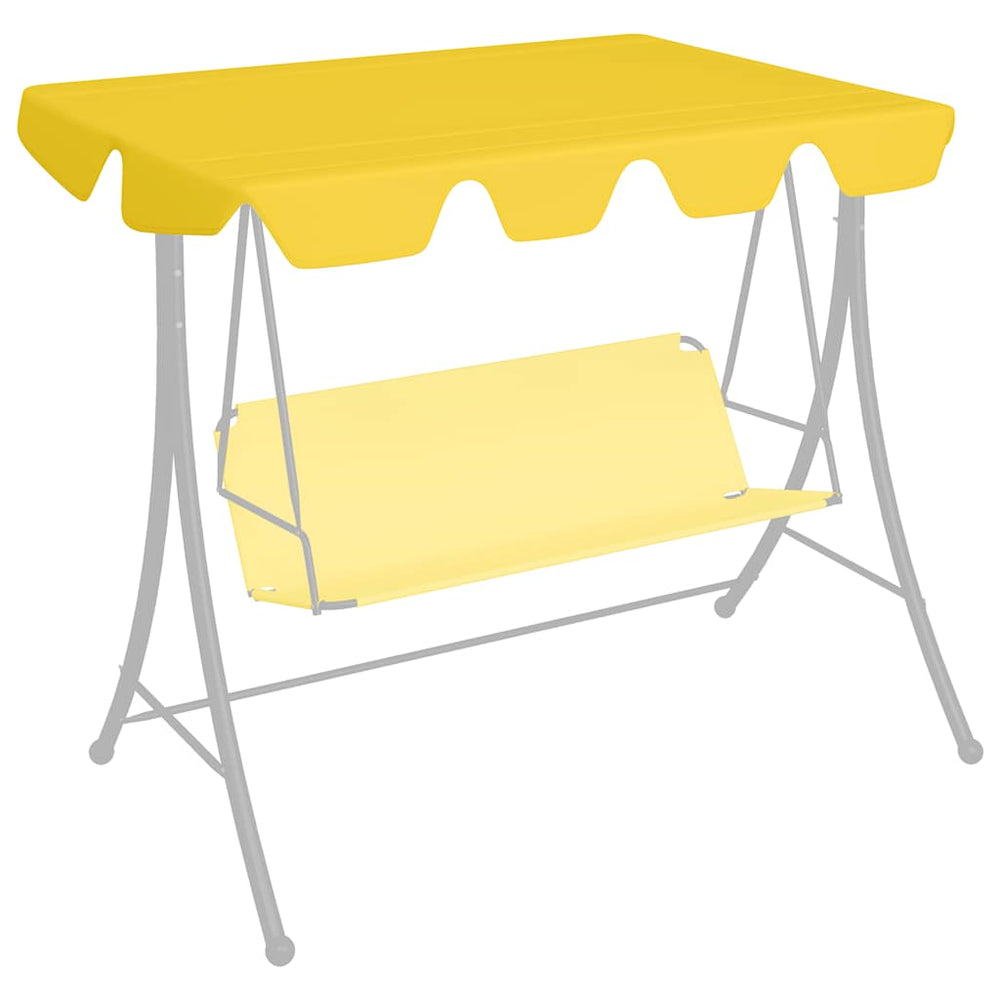 vidaXL Toit de rechange pour balancelle Jaune 150/130x105/70 cm