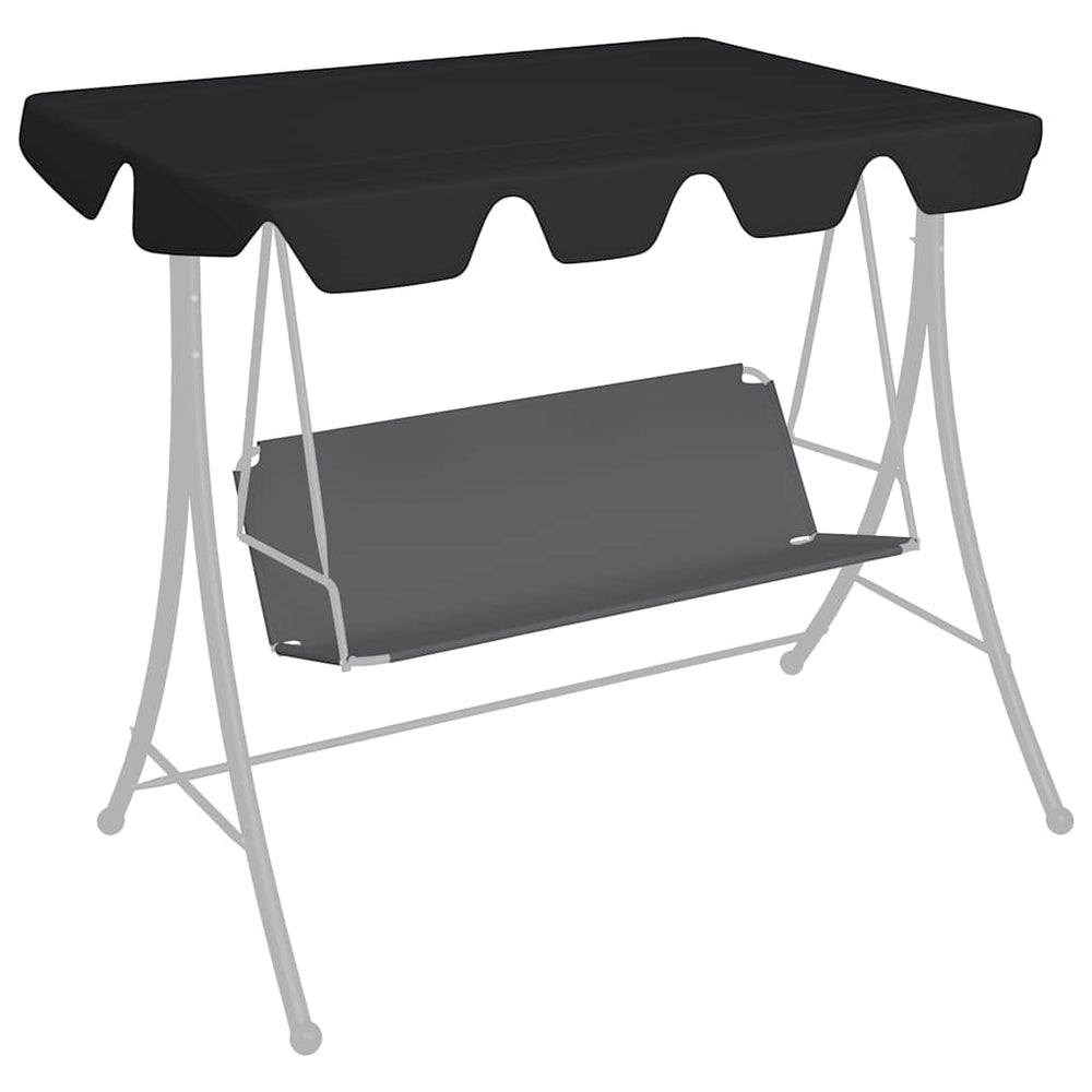 vidaXL Toit de rechange pour balancelle Noir 150/130x105/70 cm