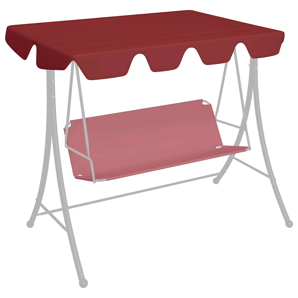vidaXL Toit de rechange pour balancelle Rouge vin 150/130x105/70 cm