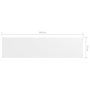 vidaXL Brise-vue de balcon blanc 75x300 cm tissu Oxford