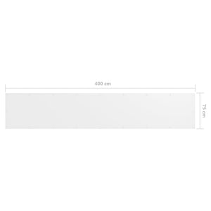 Balkon-Sichtschutz Weiß 75x400 cm Oxford-Gewebe