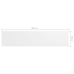 Balkon-Sichtschutz Weiß 90x400 cm Oxford-Gewebe