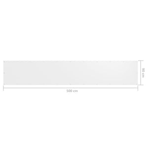 Balkon-Sichtschutz Weiß 90x500 cm Oxford-Gewebe