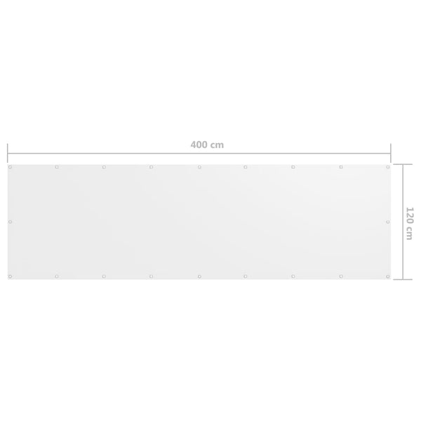 Balkon-Sichtschutz Weiß 120x400 cm Oxford-Gewebe