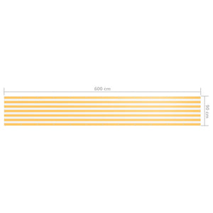 Balkon-Sichtschutz Weiß und Gelb 90x600 cm Oxford-Gewebe