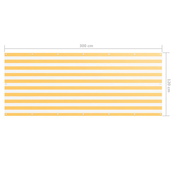 Balkon-Sichtschutz Weiß und Gelb 120x300 cm Oxford-Gewebe