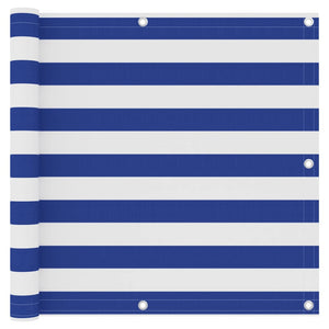 Balkon-Sichtschutz Weiß und Blau 90x300 cm Oxford-Gewebe