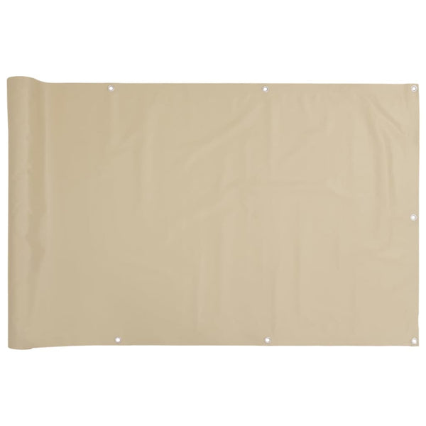 Balkon-Sichtschutz Beige 90x500 cm Oxford-Gewebe