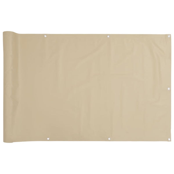Balkon-Sichtschutz Beige 120x400 cm Oxford-Gewebe
