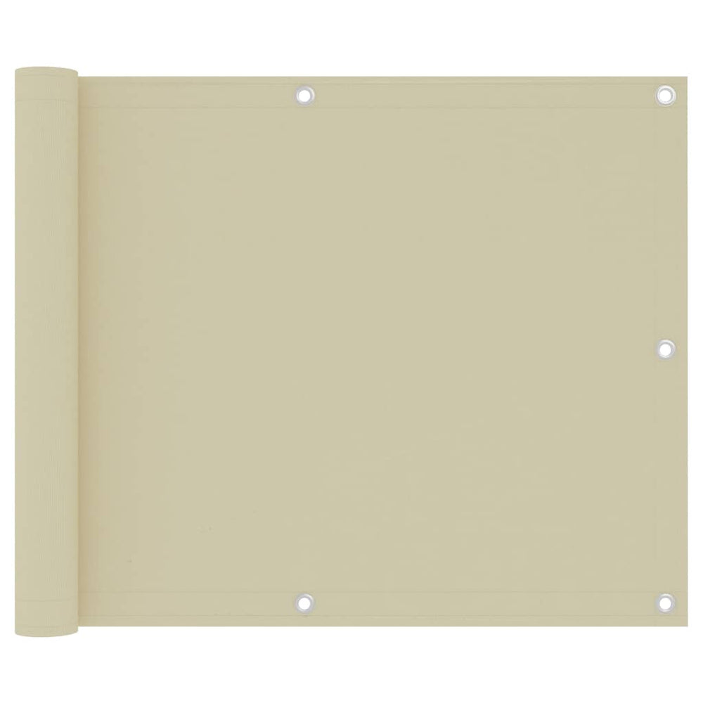 vidaXL Balcony Privacy Screen Cream 75x300 cm Oxford Fabric