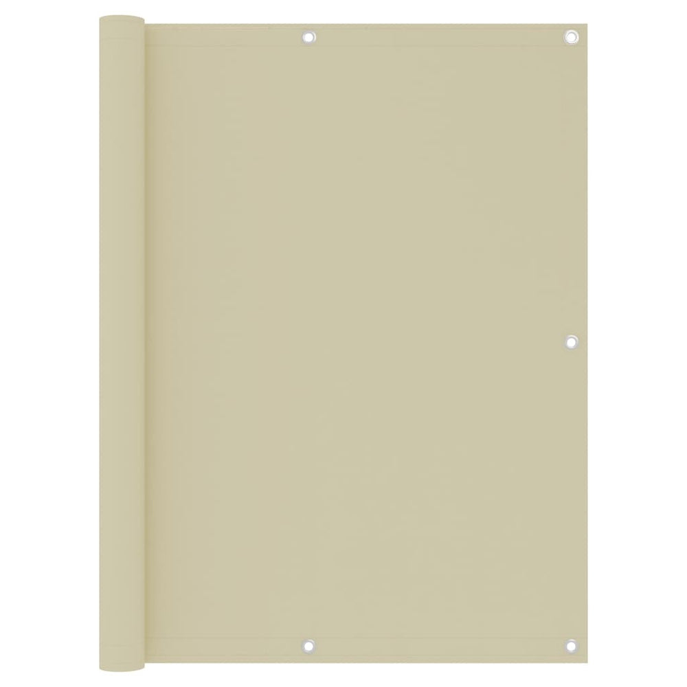 vidaXL Balcony Privacy Screen Cream 120x500 cm Oxford Fabric