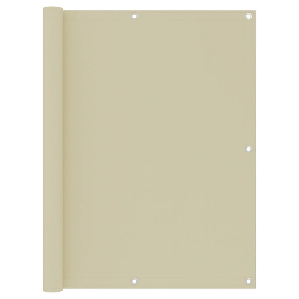 vidaXL Balcony Privacy Screen Cream 120x600 cm Oxford Fabric