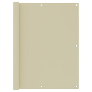 Balkon-Sichtschutz Creme 120x600 cm Oxford-Gewebe