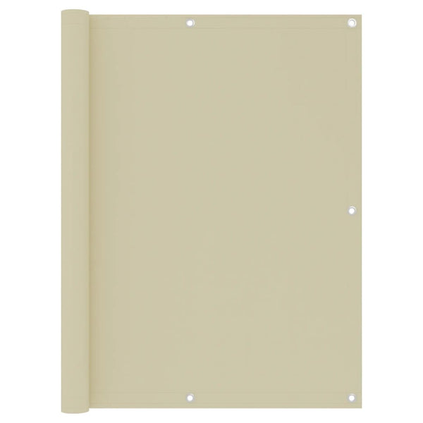 Balkon-Sichtschutz Creme 120x600 cm Oxford-Gewebe