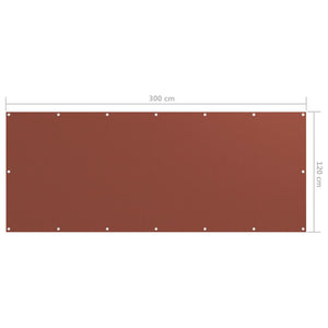 vidaXL Brise-vue de balcon rouge terre cuite 120x300 cm tissu Oxford