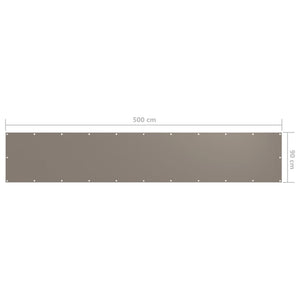 Balkon-Sichtschutz Taupe 90x500 cm Oxford-Gewebe