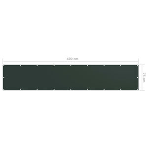 vidaXL Brise-vue de balcon vert foncé 75x400 cm tissu Oxford