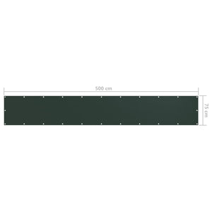 vidaXL Brise-vue de balcon vert foncé 75x500 cm en tissu Oxford