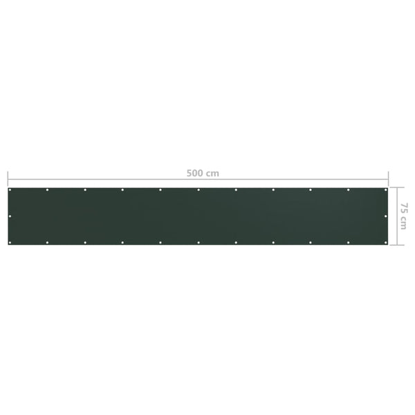 vidaXL Brise-vue de balcon vert foncé 75x500 cm en tissu Oxford