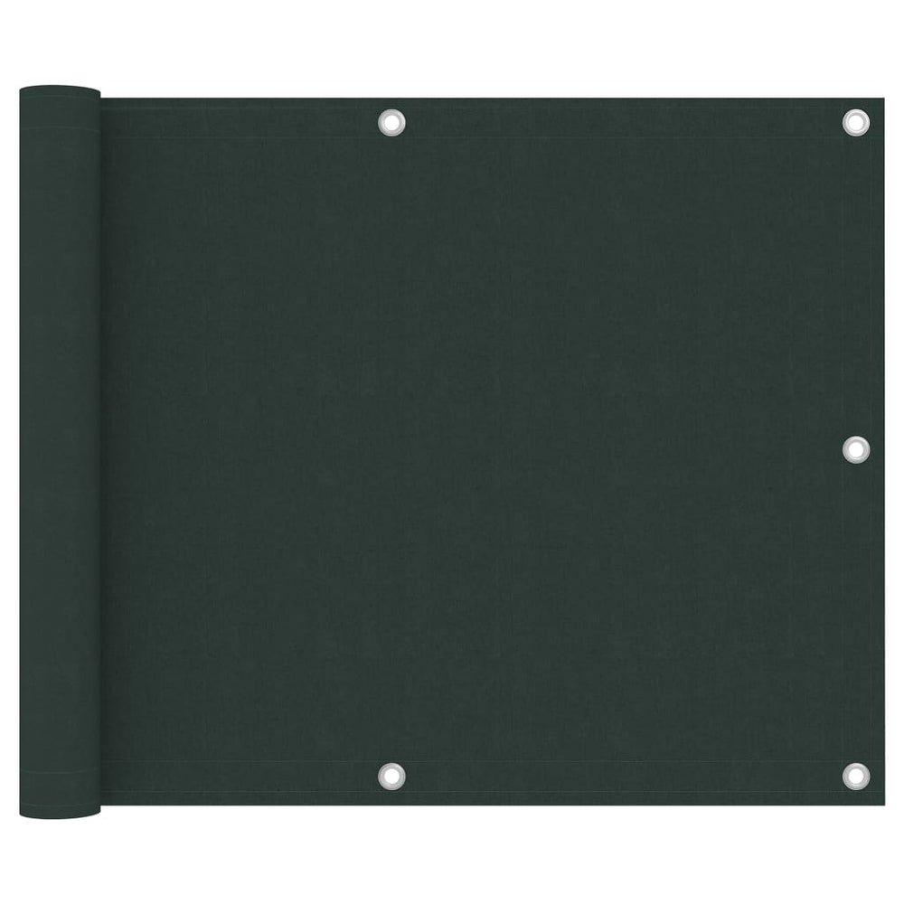 vidaXL Balcony Privacy Screen Dark Green 75x600 cm Oxford Fabric