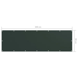vidaXL Brise-vue de balcon vert foncé 90x300 cm en tissu Oxford