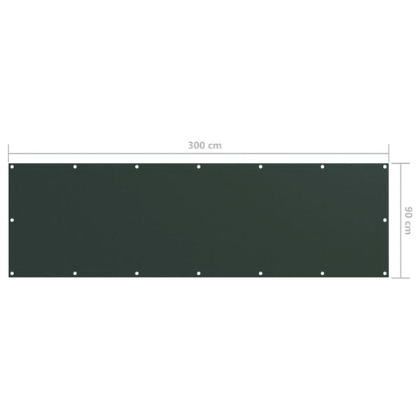 vidaXL Brise-vue de balcon vert foncé 90x300 cm en tissu Oxford