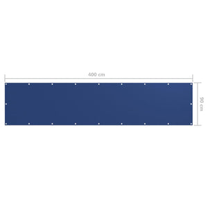 Balkon-Sichtschutz Blau 90x400 cm Oxford-Gewebe
