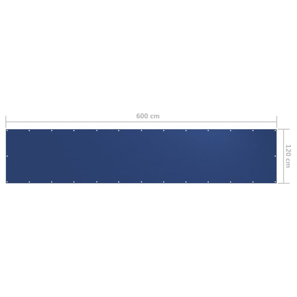 vidaXL Brise-vue de balcon bleu 120x600 cm en tissu Oxford