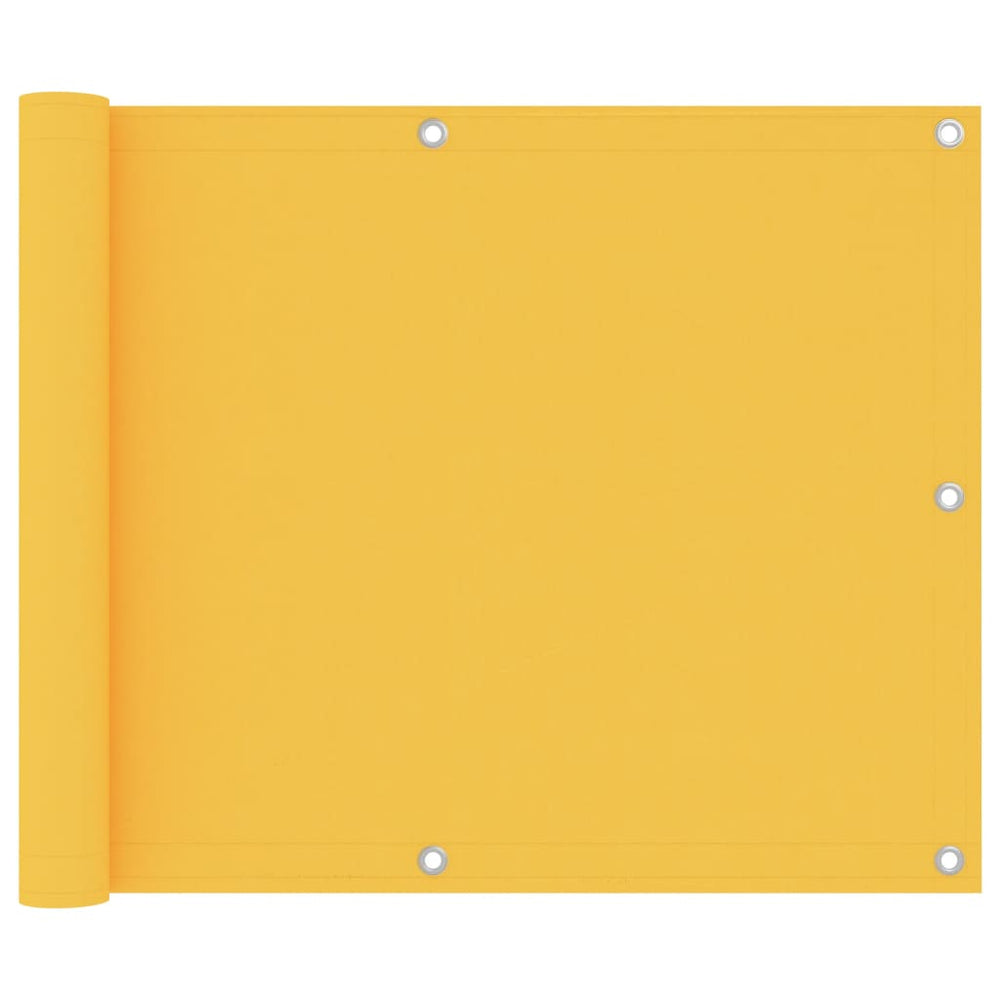 vidaXL Balcony Privacy Screen Yellow 75x600 cm Oxford Fabric