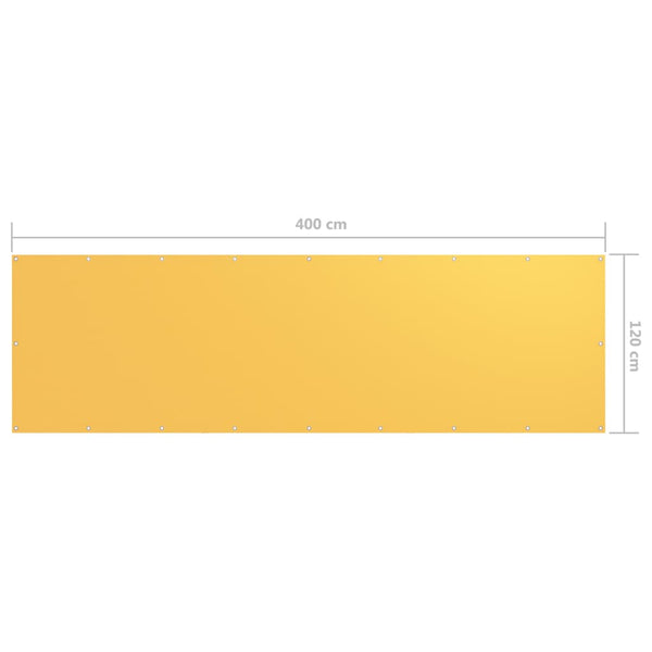 vidaXL Brise-vue de balcon jaune 120x400 cm tissu Oxford