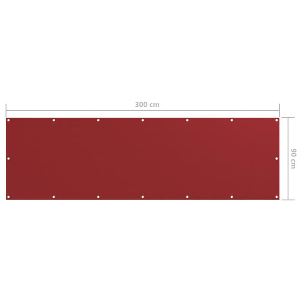 Balkon-Sichtschutz Rot 90x300 cm Oxford-Gewebe