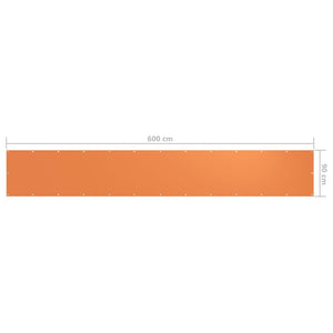 Balkon-Sichtschutz Orange 90x600 cm Oxford-Gewebe