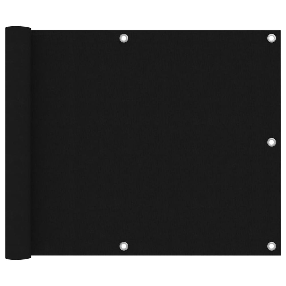 vidaXL Balcony Privacy Screen Black 75x300 cm Oxford Fabric