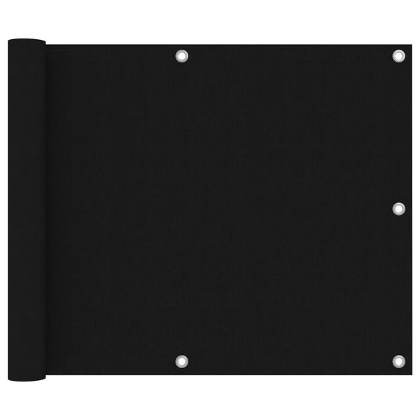 Balkon-Sichtschutz Schwarz 75x500 cm Oxford-Gewebe
