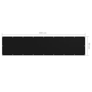 Balkon-Sichtschutz Schwarz 90x400 cm Oxford-Gewebe