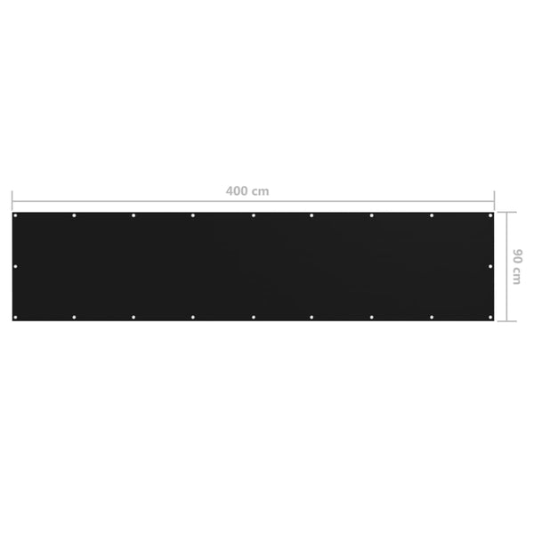 Balkon-Sichtschutz Schwarz 90x400 cm Oxford-Gewebe