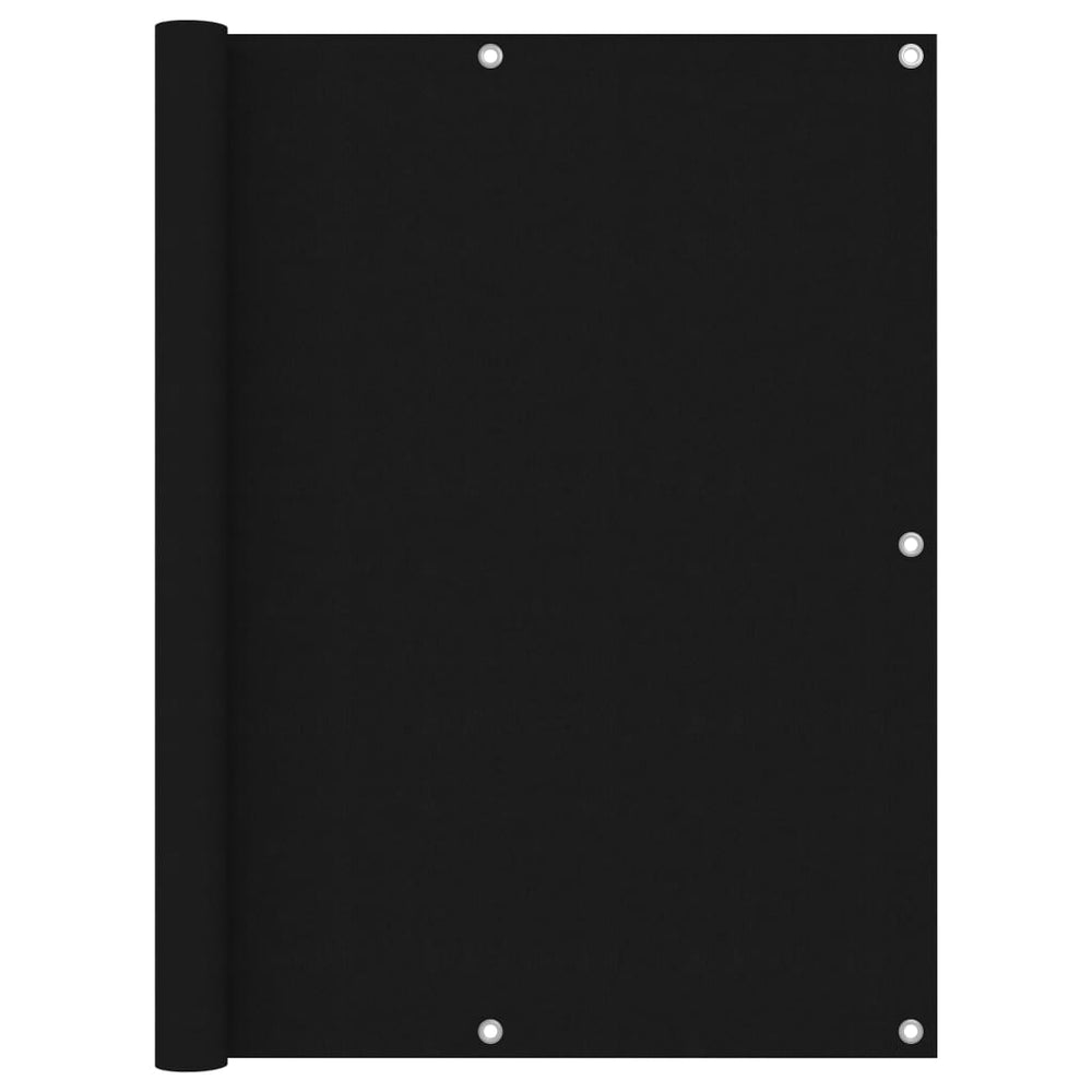 vidaXL Balcony Privacy Screen Black 120x600 cm Oxford Fabric