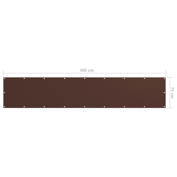 Balkon-Sichtschutz Braun 75x400 cm Oxford-Gewebe