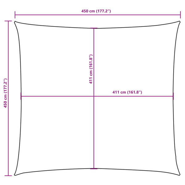 Sonnensegel Oxford-Gewebe Quadratisch 4,5x4,5 m Anthrazit