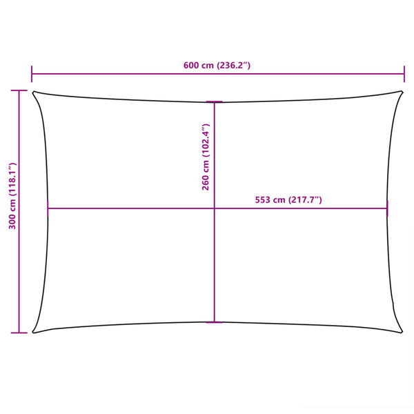 Sonnensegel Oxford-Gewebe Rechteckig 3x6 m Anthrazit