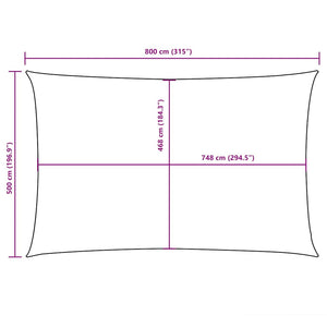 Sonnensegel Oxford-Gewebe Rechteckig 5x8 m Anthrazit