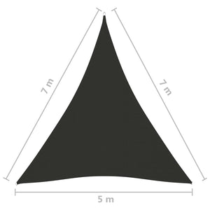 Sonnensegel Oxford-Gewebe Dreieckig 5x7x7 m Anthrazit