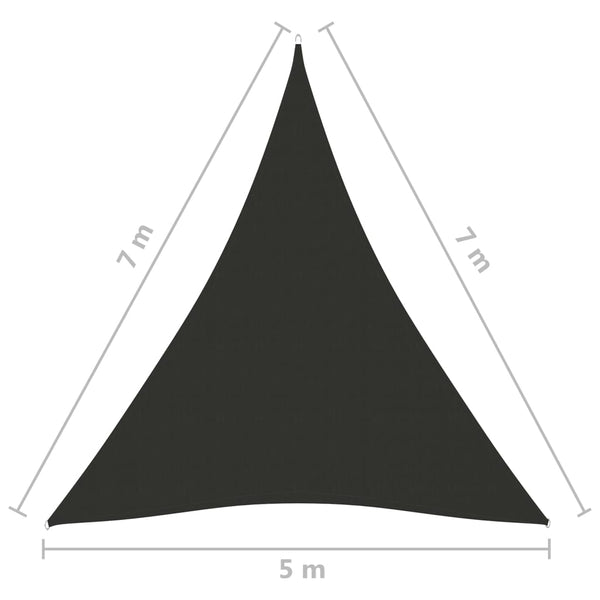Sonnensegel Oxford-Gewebe Dreieckig 5x7x7 m Anthrazit