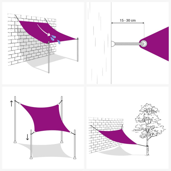 Sonnensegel Oxford-Gewebe Quadratisch 2,5x2,5 m Beige