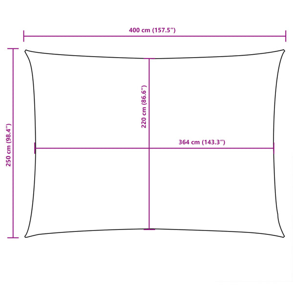 Sonnensegel Oxford-Gewebe Rechteckig 2,5x4 m Beige
